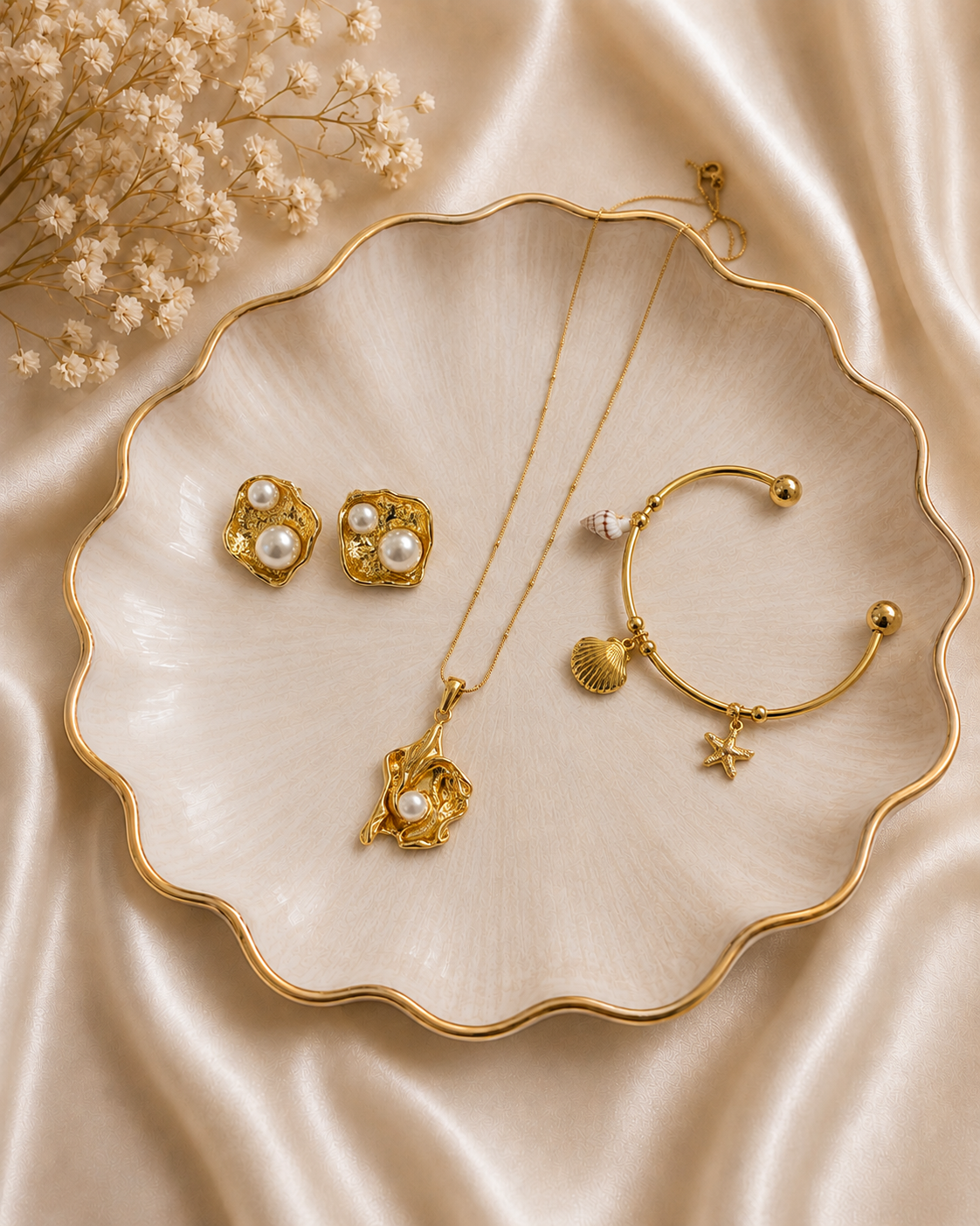 Oceana Pearl & Coastal Charm Jewellery Combo