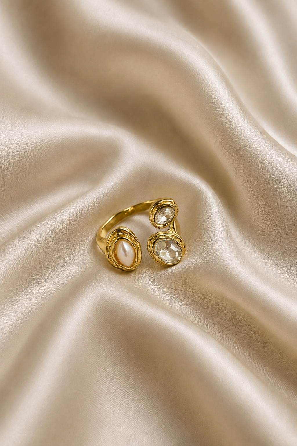 Trio Gem Bezel Statement Ring