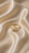 Open Heart Pearl & Crystal Ring