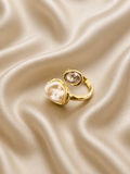 Celeste Pearl & Crystal Bypass Ring