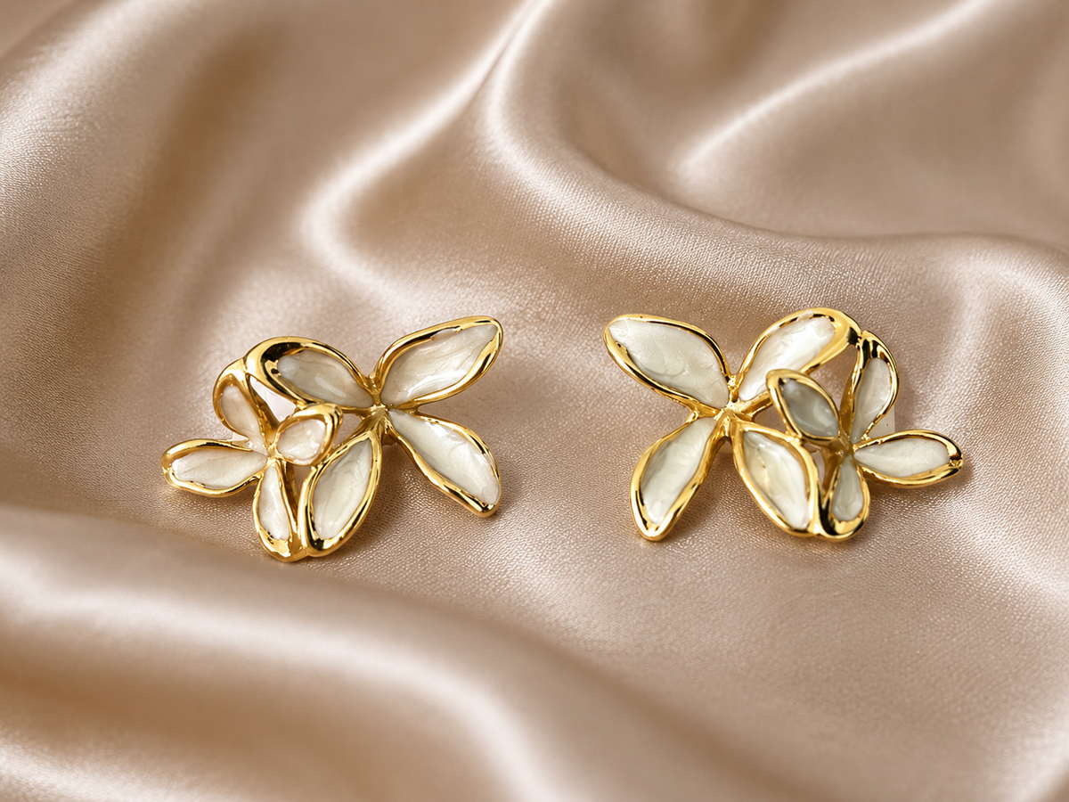Bloom Cascading Floral Stud Earrings