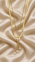 Seraphina Butterfly Pearl-Drop Necklace