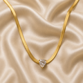 Valentina Heart Crystal Herringbone Necklace