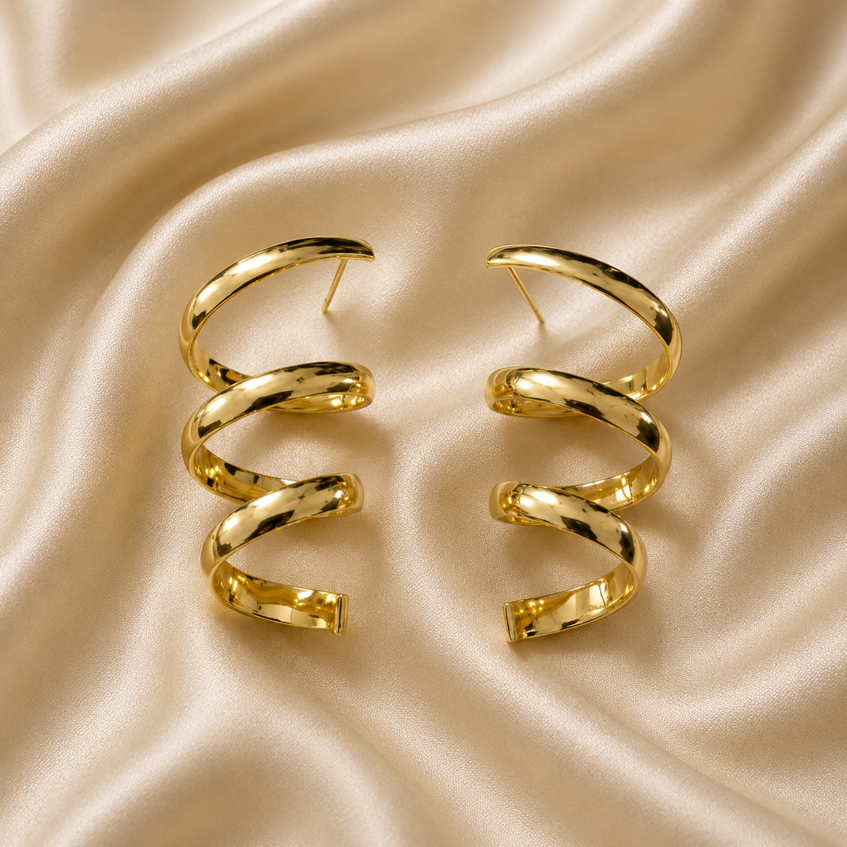 Sienna Sculpted Spiral Hoop Earrings