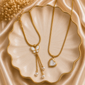 Amora Butterfly & Heart Necklace Combo