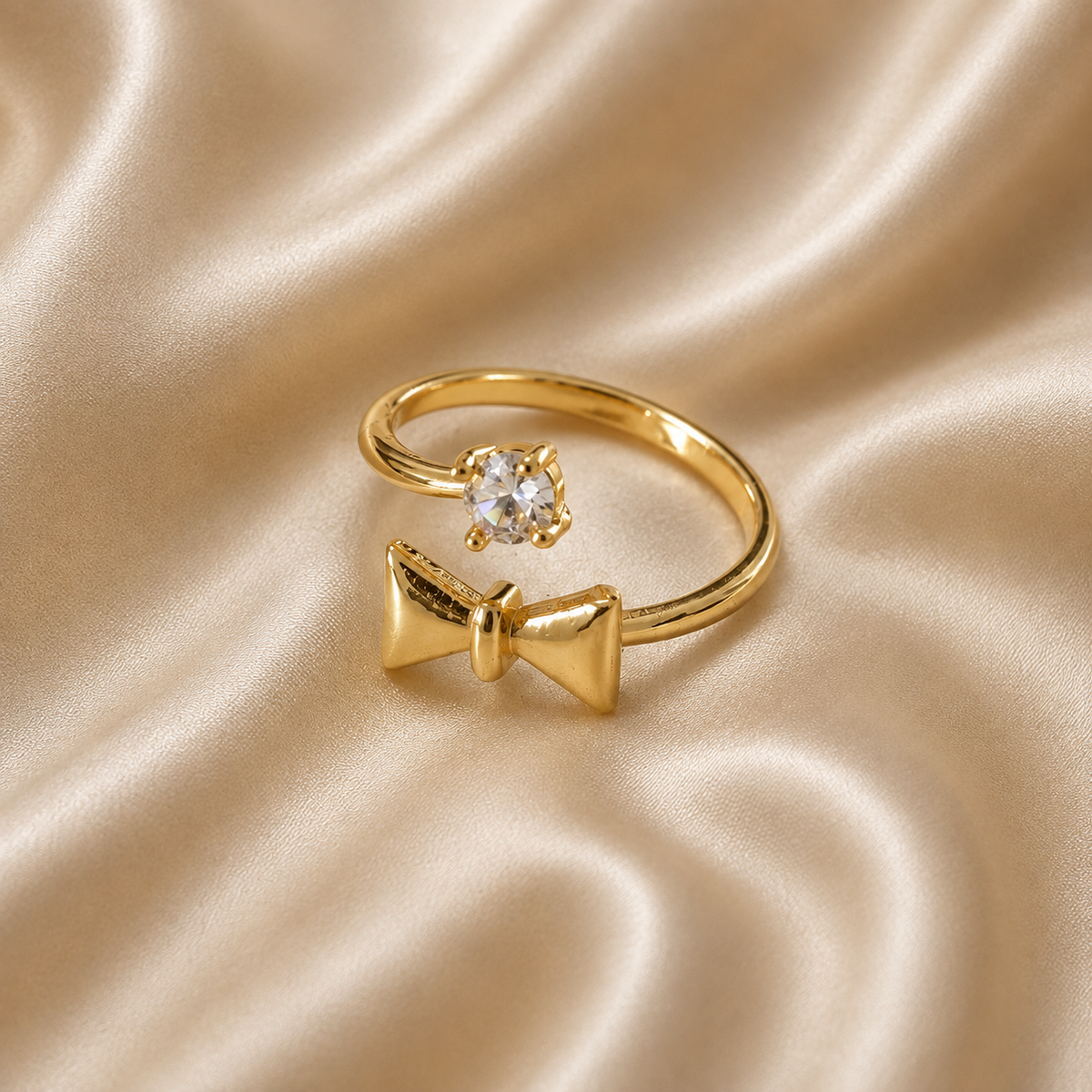 Colette Bow & Crystal Bypass Ring