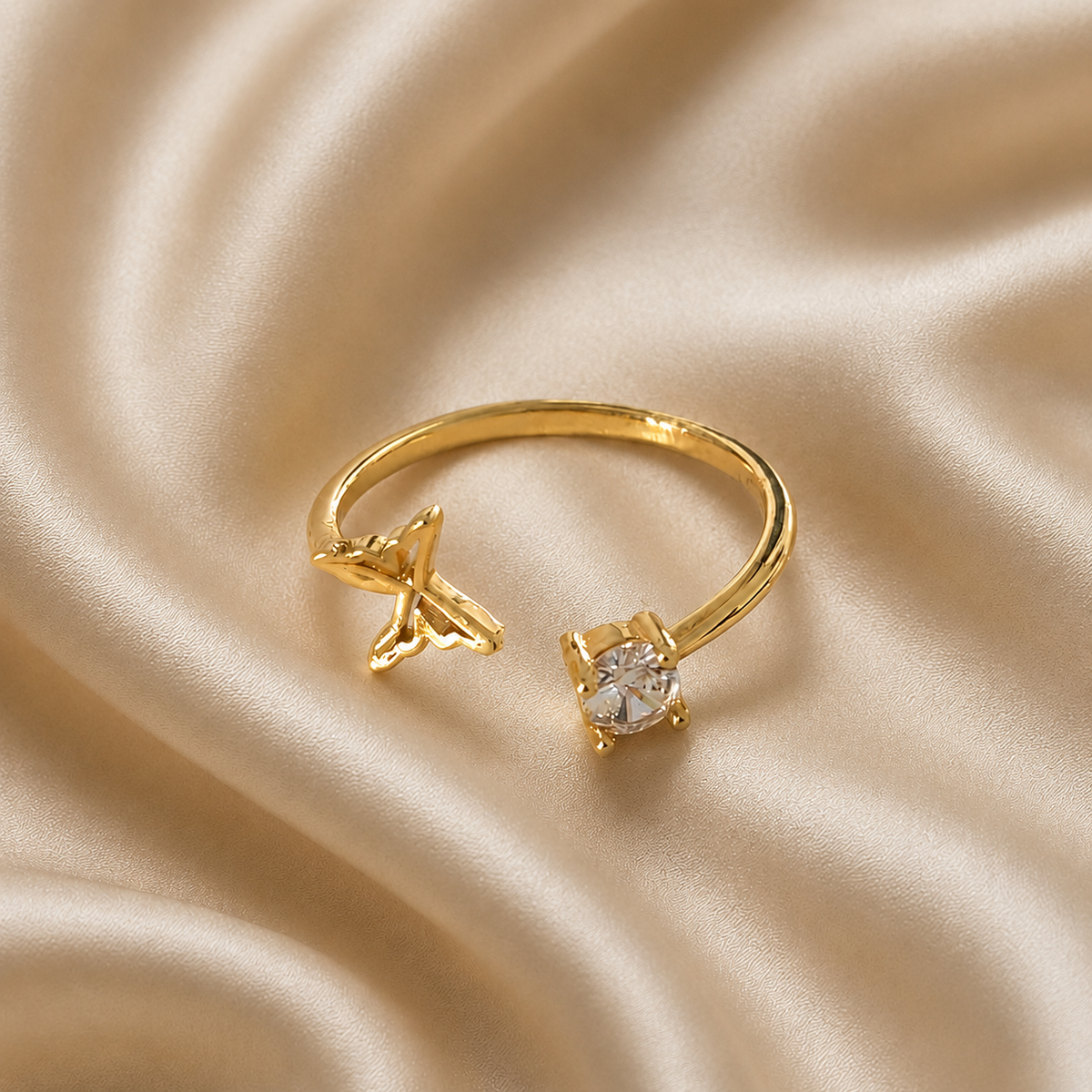 Aviara Butterfly & Crystal Ring