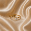 Kiss Heart Crystal Bypass Ring