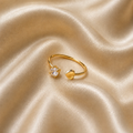 Amelie Heart & Round Crystal Bypass Ring