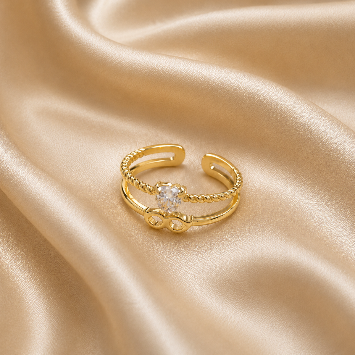 Elise Infinity Crystal Double-Band Ring