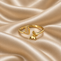 Rosalie Butterfly & Crystal Heart Bypass Ring