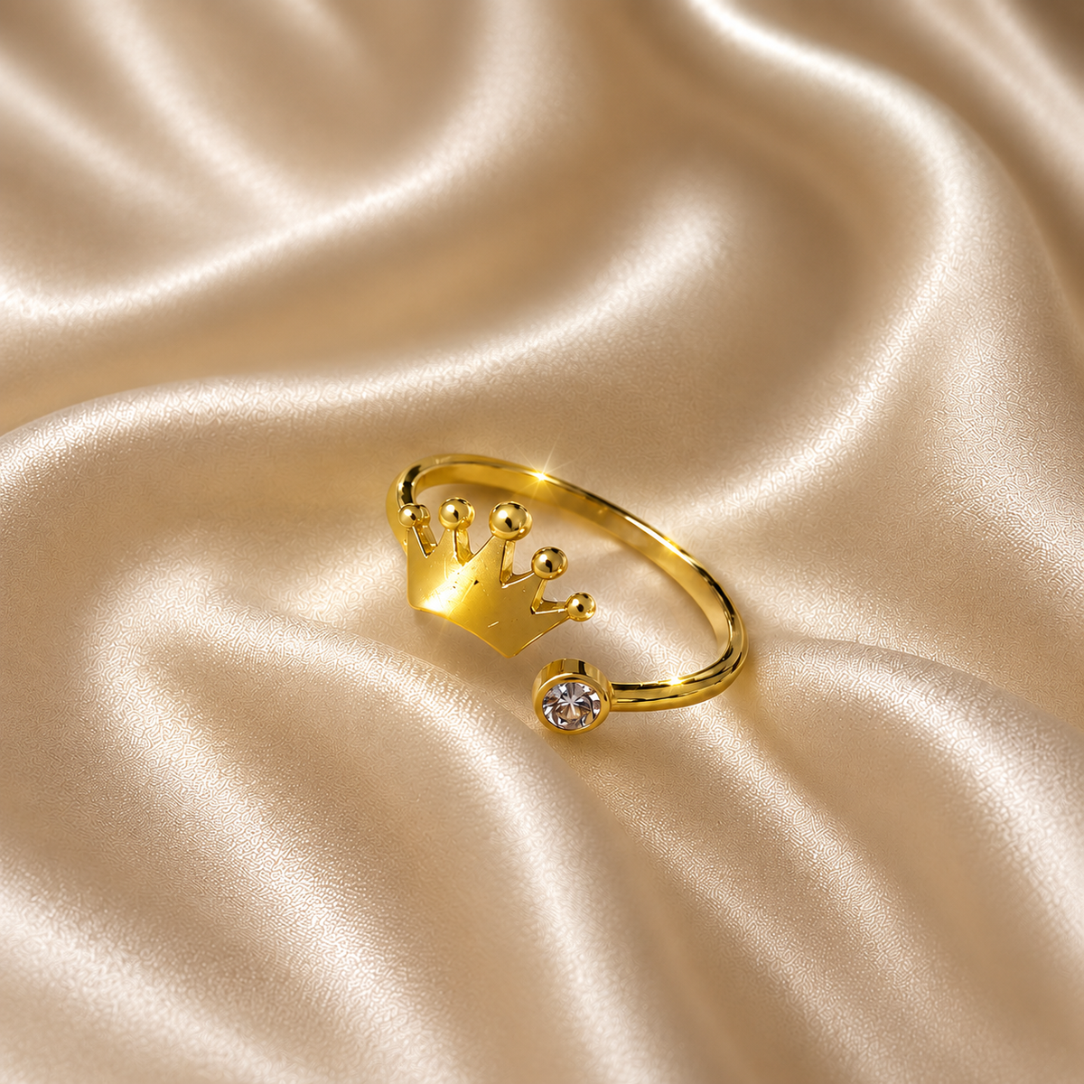 Regina Crown & Crystal Bypass Ring
