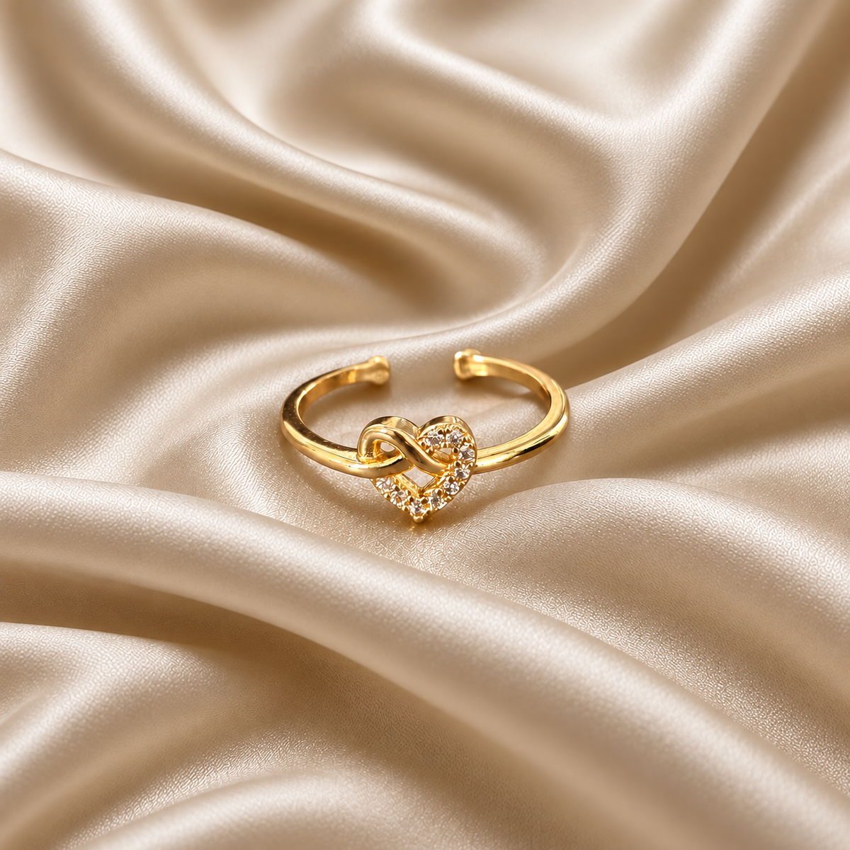 Forever Heart & Infinity Crystal Ring