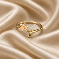 Fleur Butterfly & Crystal Blossom Ring