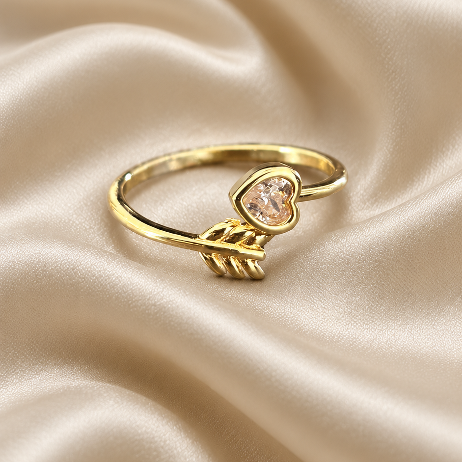 Elowen Heart & Leaf Ring