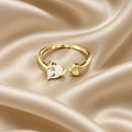 Celine Twin Heart Crystal Ring