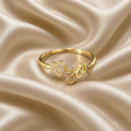 Love You Crystal Heart Ring